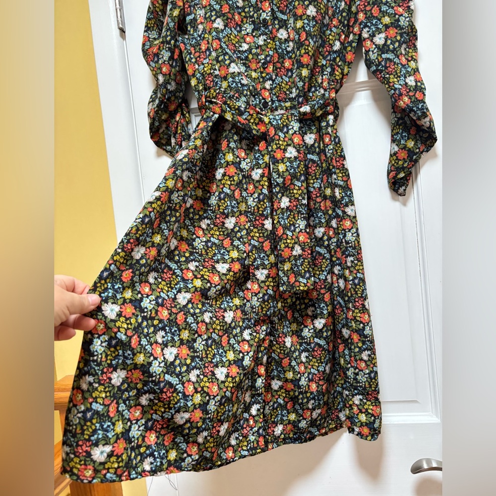 Floral Long Sleeve Dress with Belt - Picture 4 of 11
